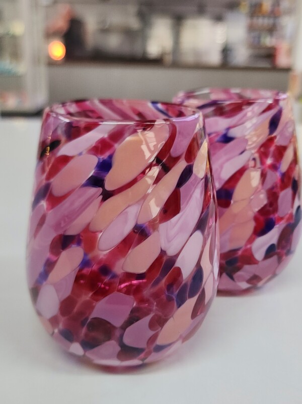 Drinking Glass - pink multi
