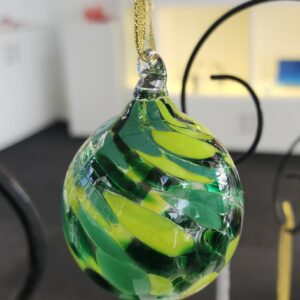 Christmas Decoration - Multi Green Coloured: large round